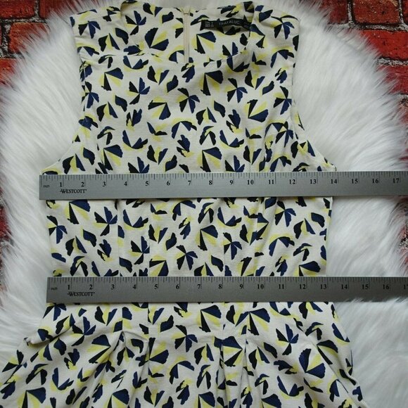 Zara Trafaluc Women's Tank Dress Sleeveless Box-Pleated Geometric Print Zip S - Picture 10 of 12